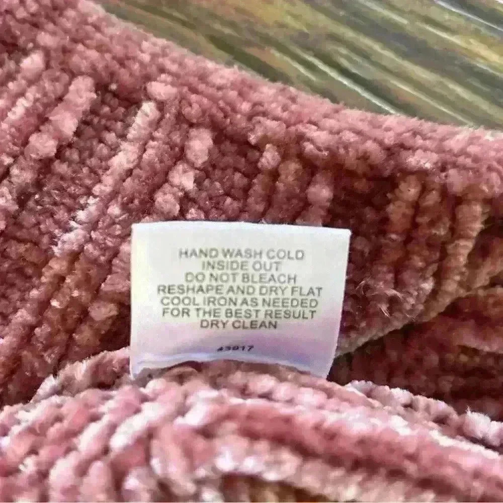 Romeo + Juliet Couture Sweater Women's Med Rose Pink Chenille Knit Scalloped Hem - Picture 11 of 11